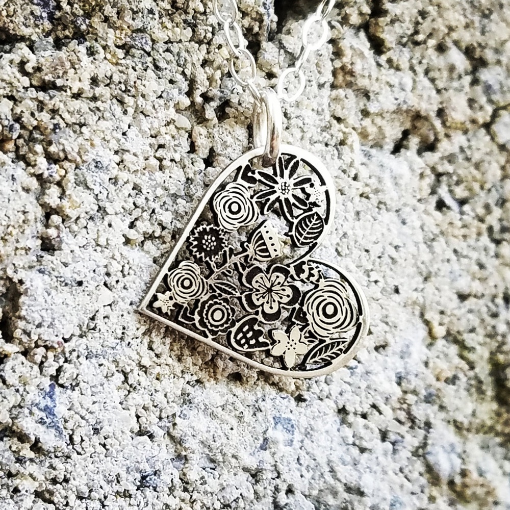 Handmade Silver Heart Necklace